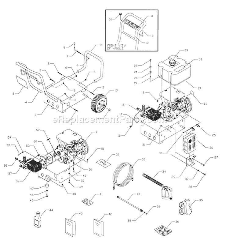 Page A Diagram and Parts List for 1421-0  Briggs and Stratton Pressure Washer